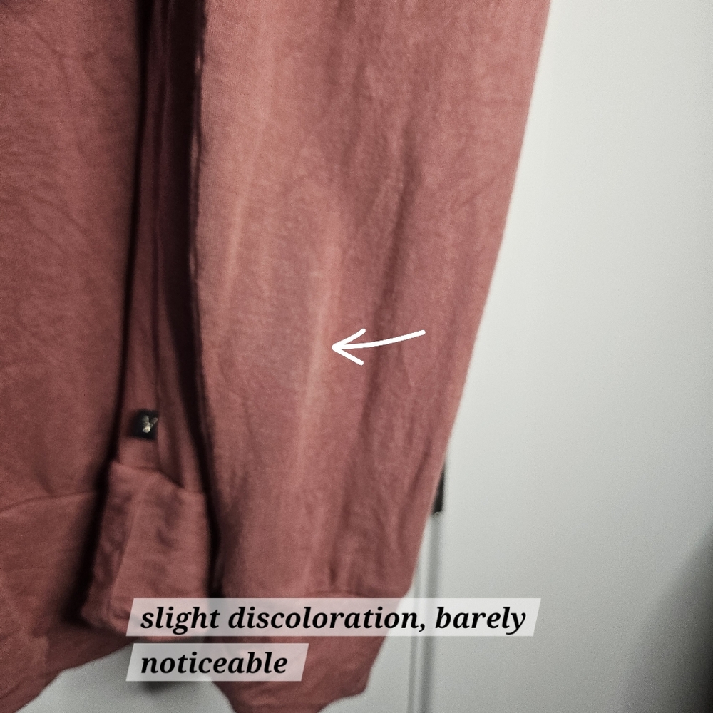 Victoria’s Secret Top L Dusty Rose Hooded Drawstring V-Neck Athletic Athleisure - Picture 4 of 9